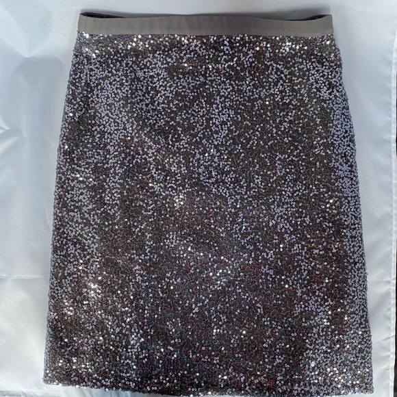 J. Crew Dresses & Skirts - J Crew silver sequin skirt Size 0